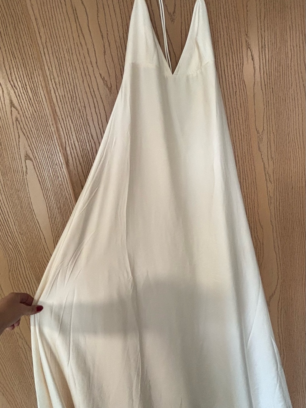 Meshki Ivory V-Neck Maxi Slip Dress